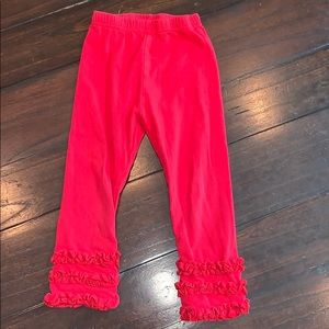 Southern Tots Red Ruffle Ankle Leggings Play